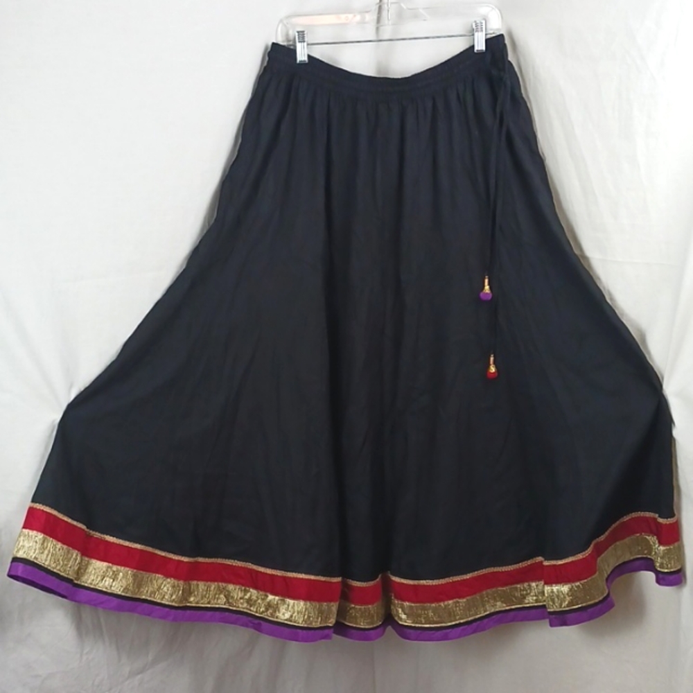 New Lakshita long black designer skirt ethnic indo-western fusion fashion 1X